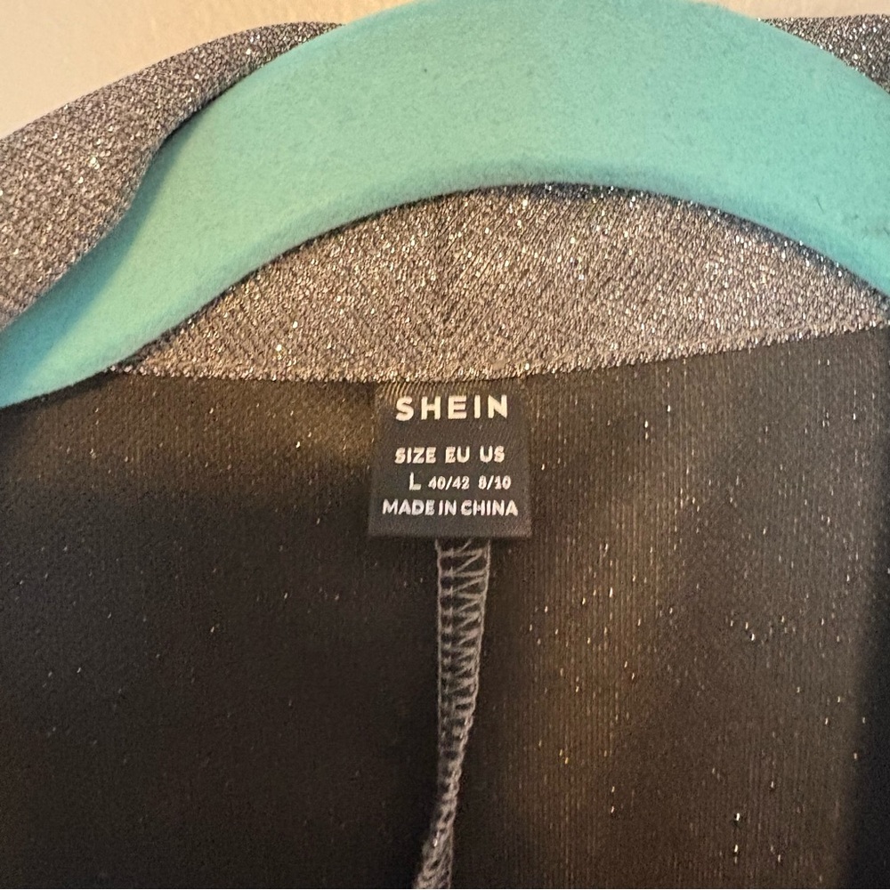 SHEIN Shimmering Gray Blazer - Picture 3 of 4